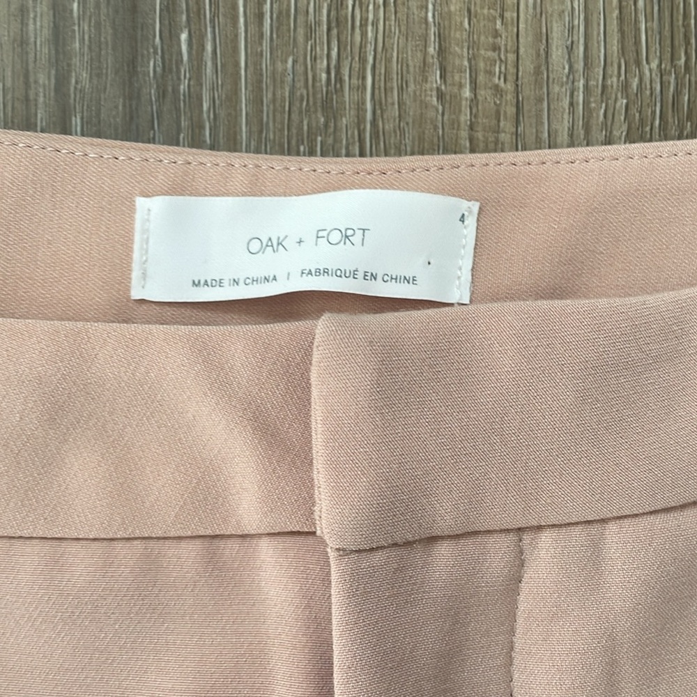 Oak + Fort baby pink crop trouser